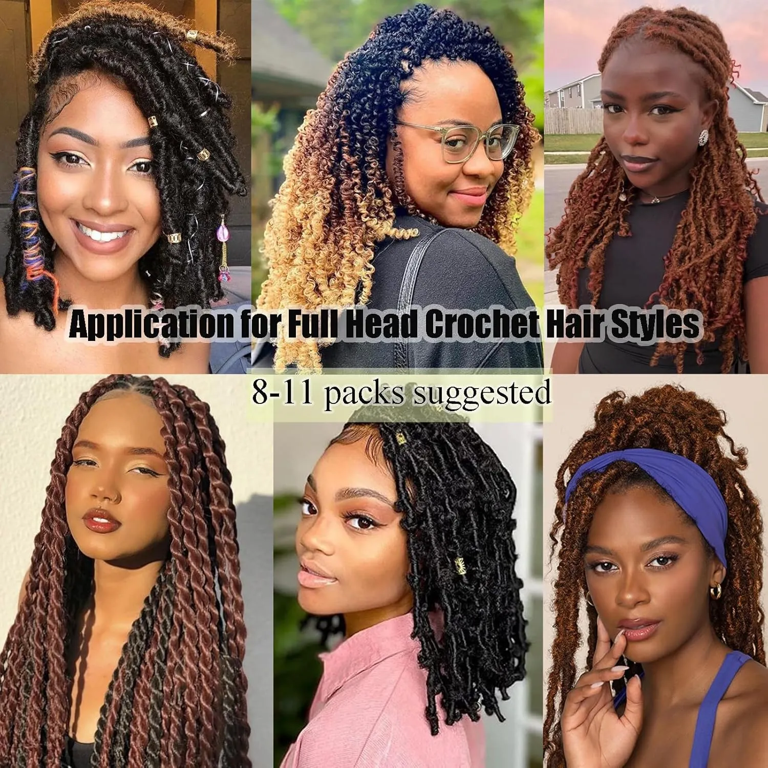 Marley Twist Braiding Hair 12inch Springy Afro Twist Hair 8 Packs Brown Color Pre Fluffed Kinky Curly Crochet Hair Wrapping Hair for Soft Locs Extensions