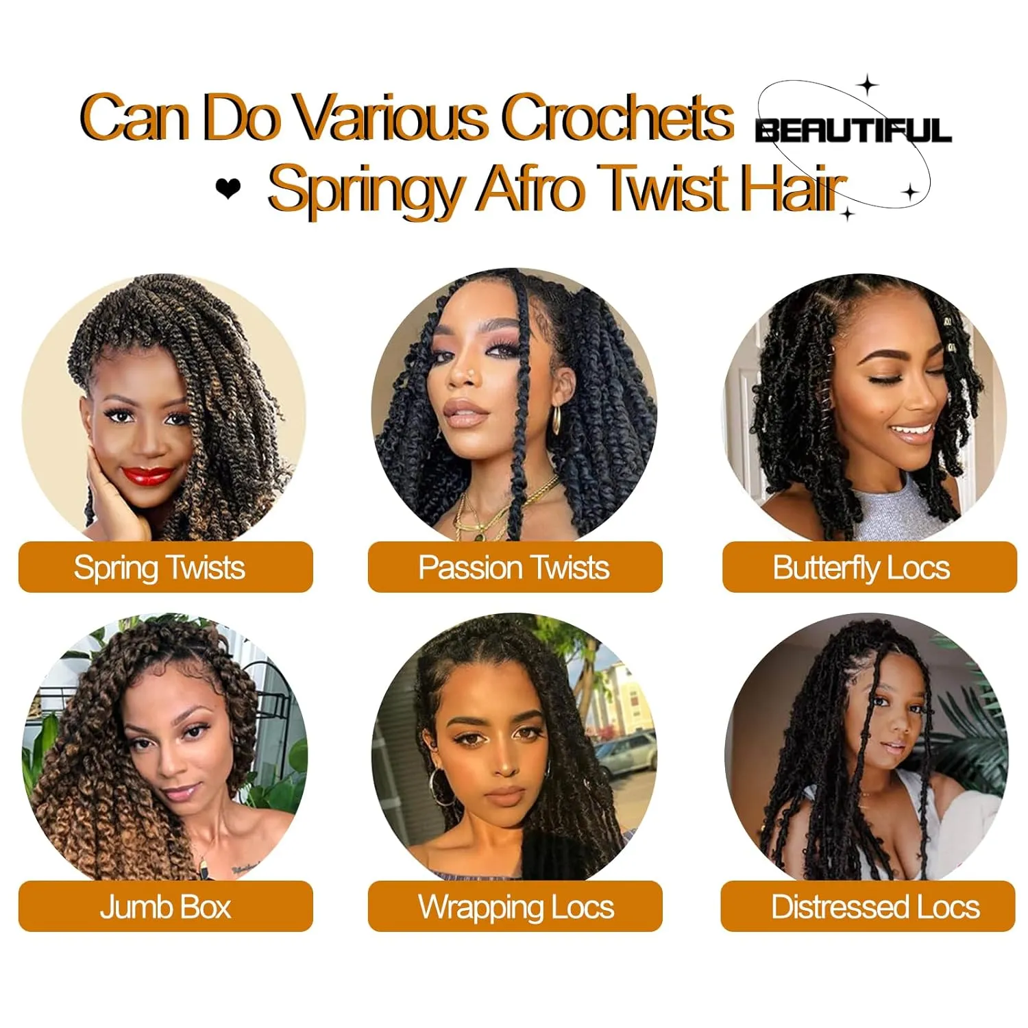 Marley Twist Braiding Hair 16 Inch Afro Twist Hair 8 Packs Marley Hair Spring Twist Hair Synthetic Kinky Twist Hair Wrapping Hair Extensions for Soft Locs(16 Inch,8Pack,30#)