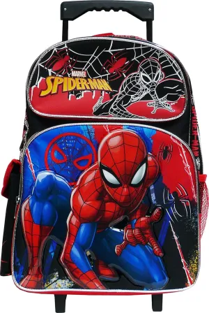 Marvel Spiderman 16" Large Rolling School Backpack Boy's Book Bag