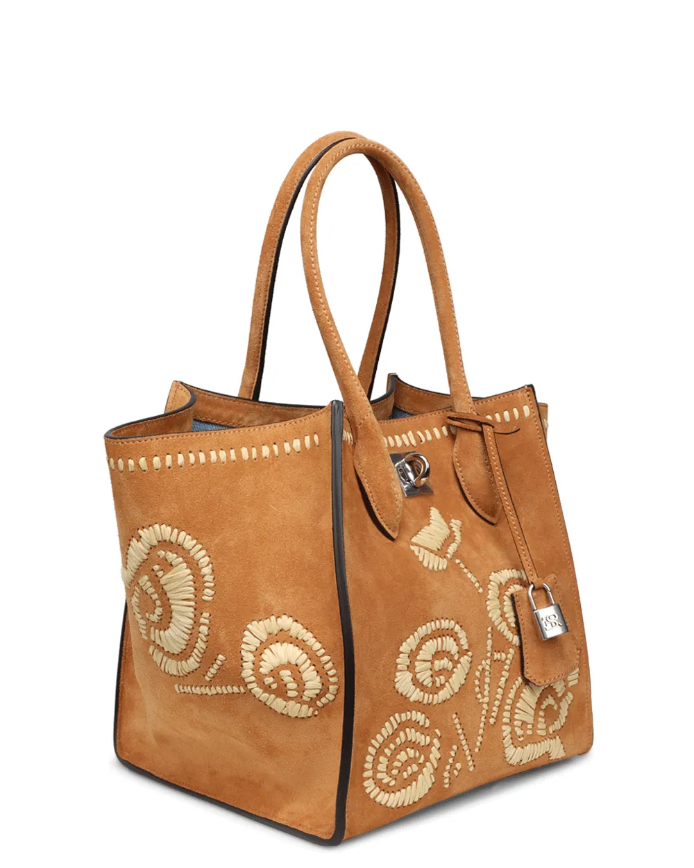 Medium Meggie Embroidery Shopping Tote in Cashew