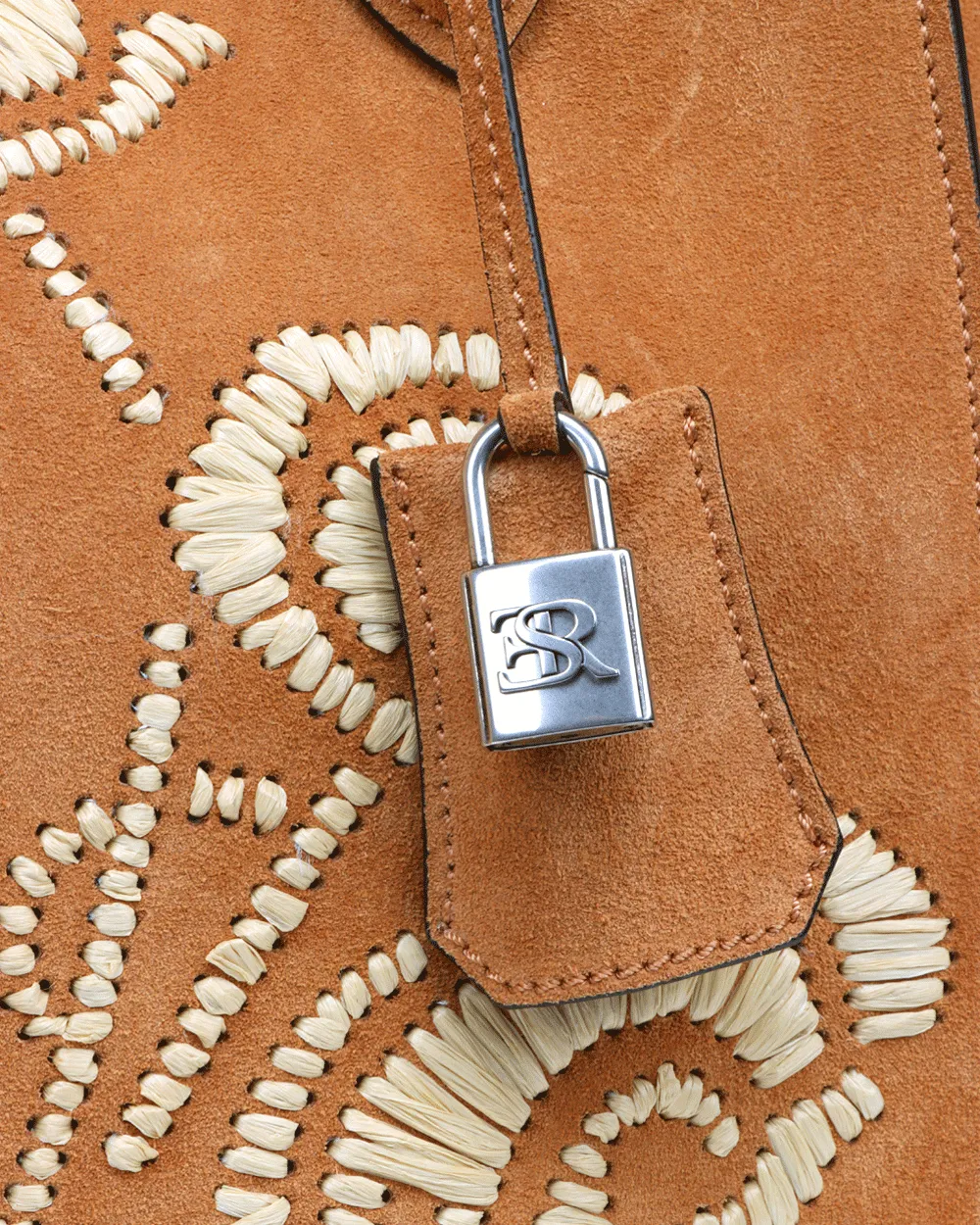 Medium Meggie Embroidery Shopping Tote in Cashew