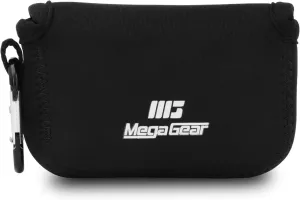 MegaGear MG608 Sony Cyber-shot DSC-HX99, DSC-HX95, DSC-HX90V, DSC-HX80 Ultra Light Neoprene Camera Case, with Carabiner – Black, PU Leather