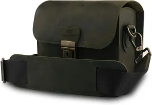 MegaGear Pebble Genuine Leather Camera Messenger Bag for Mirrorless, Instant and DSLR Cameras