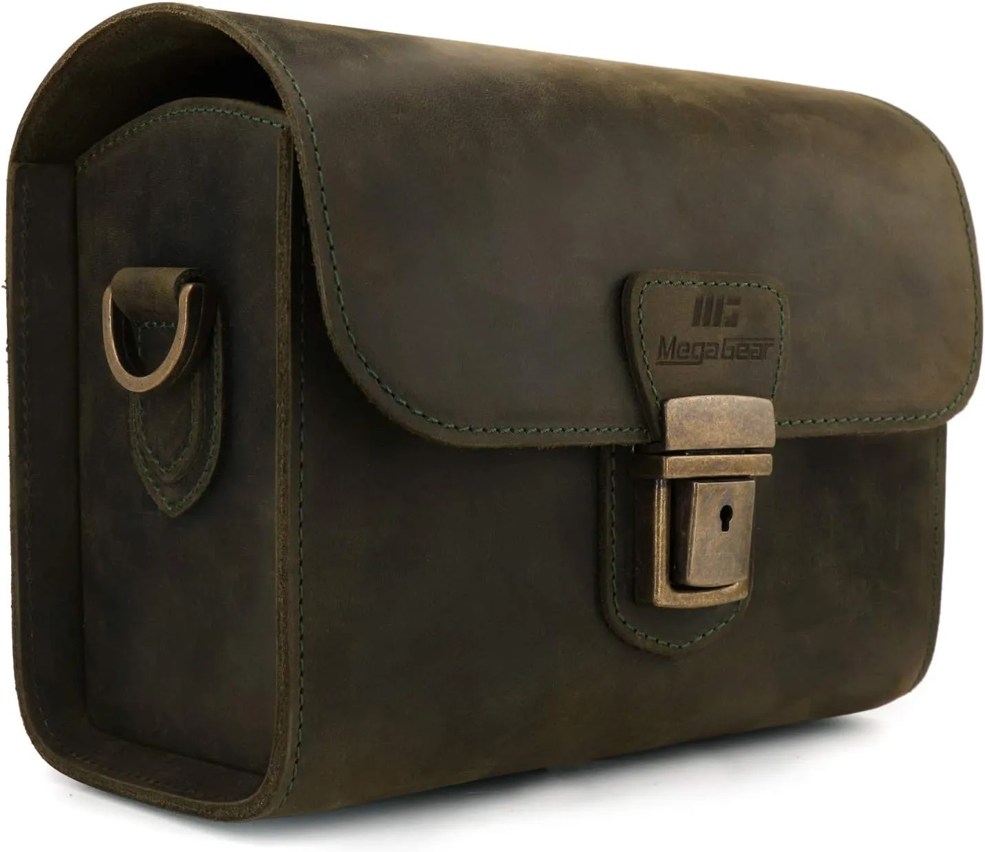 MegaGear Pebble Genuine Leather Camera Messenger Bag for Mirrorless, Instant and DSLR Cameras