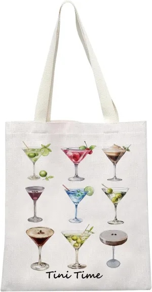 MEIKIUP Espresso Martinis Gift Tini Time Espresso Martini Tote Bag Espresso Martini Lover Gift Cocktail Shoulder Bag