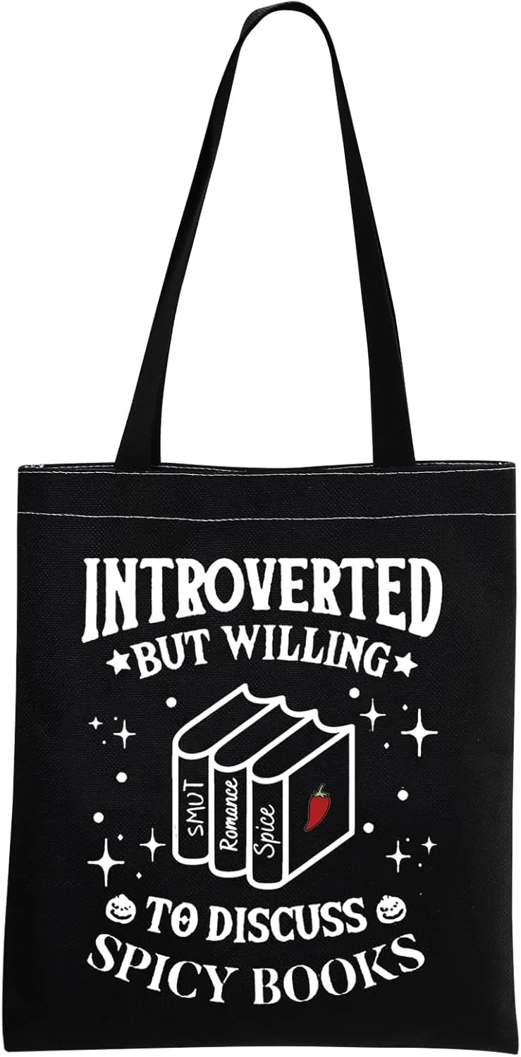 MEIKIUP Smut Book Lover Gift Spicy Book Lover Tote Bag for Smut Reader Dark Romance Reader Travel Bag