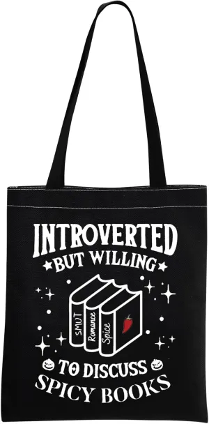 MEIKIUP Smut Book Lover Gift Spicy Book Lover Tote Bag for Smut Reader Dark Romance Reader Travel Bag