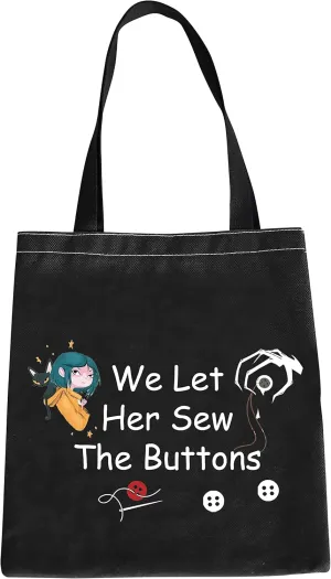 MEIKIUP Thriller Fantasy Cartoon Shoulder Bag We Let Her Sew The Buttons Tote Bag