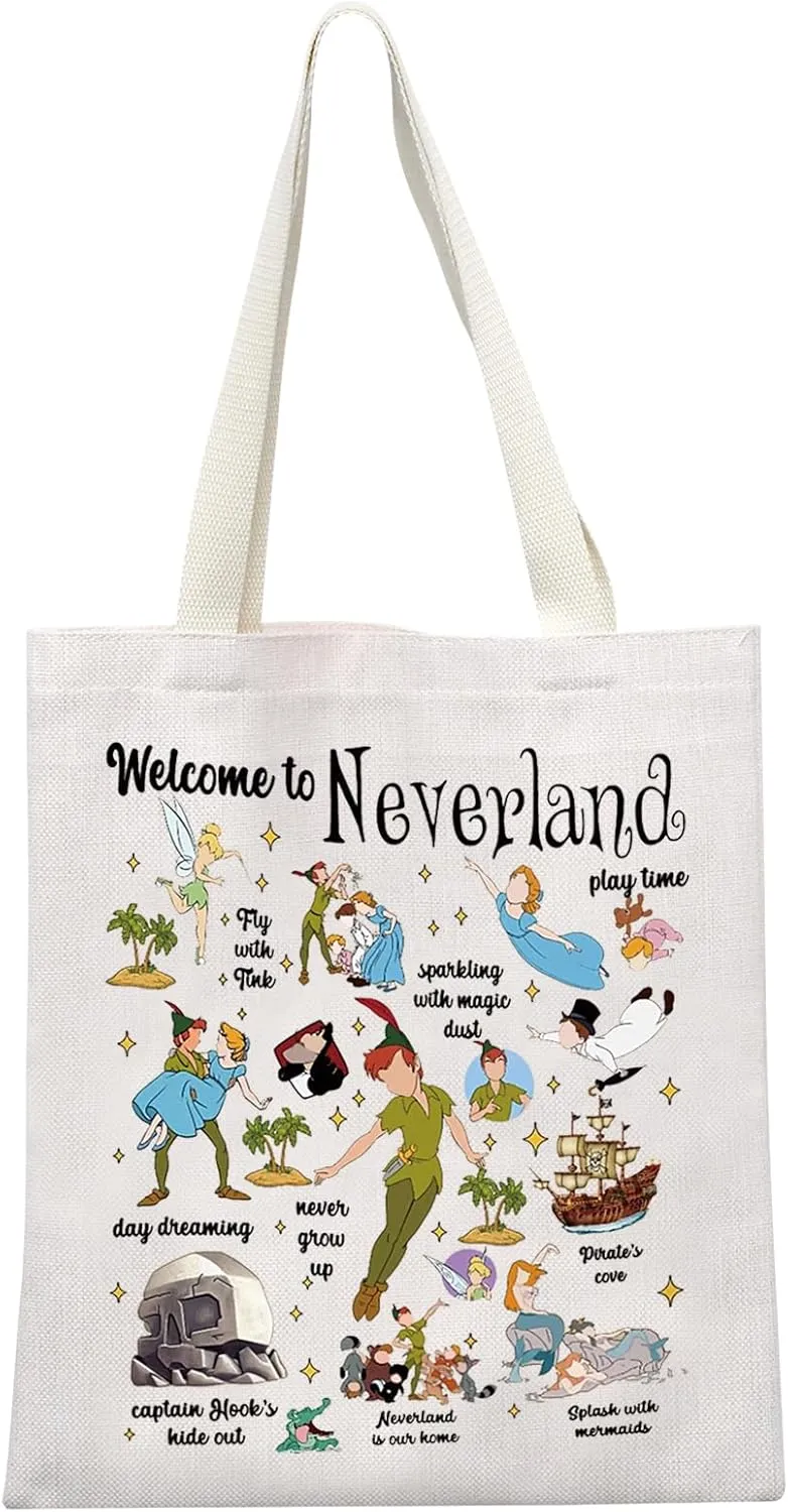 MEIKIUP Welcome To Adventure Fairytale Trip Tote Bag Movie Character Grocery Bag Adventure Fairytale Shoulder Bag