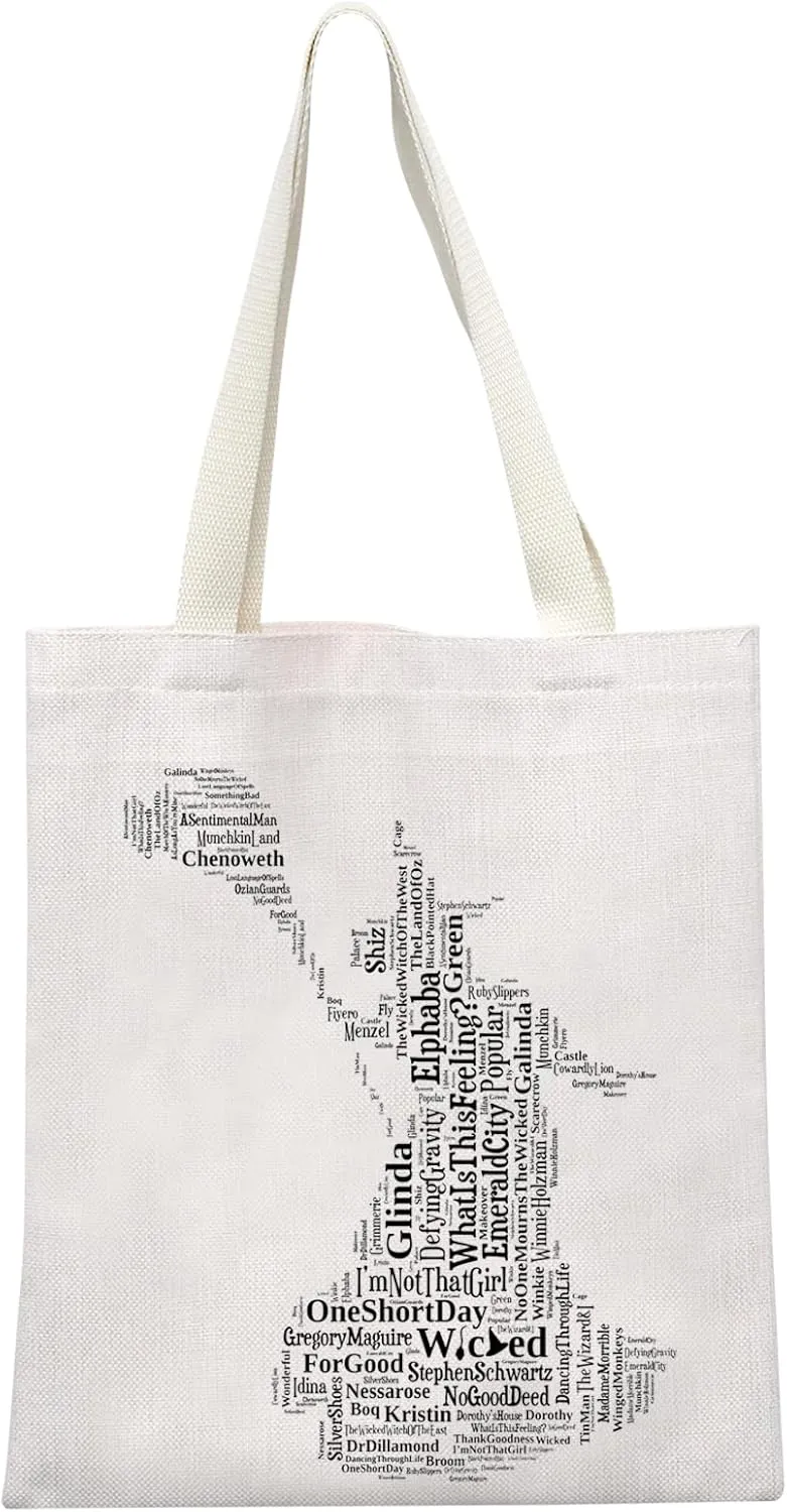 MEIKIUP Witch Musical Tote Bag Witches Themed Shoulder Bag Witch Fans Shoulder Bag Musical Lover Gift