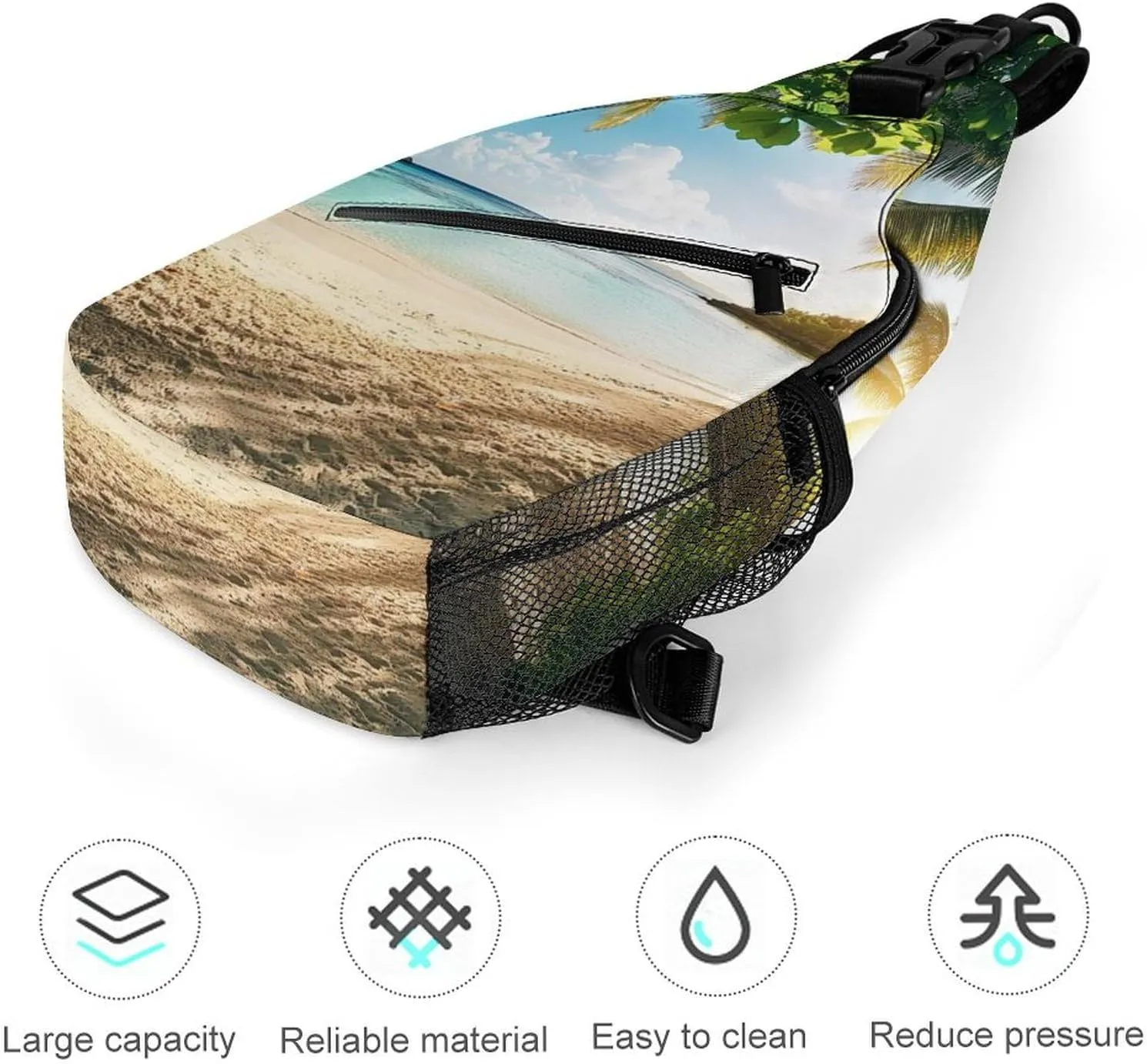 Men & Women Gym Bags Sack Daypack Outdoor Backpack, Nature Clouds Sky Summer Sand Trees Ocean Sea Beach Sling Bag Backpack Bag for Business Travel Hiking - Unbalance Camera Case