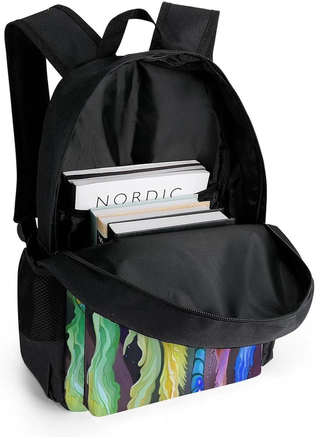Men Women Lightweight A Vibrant Dragonfly Colorful World Art Casual Daypack Big Capacity Bookbag With Padded Straps for Gym Travel Walking Cycling
