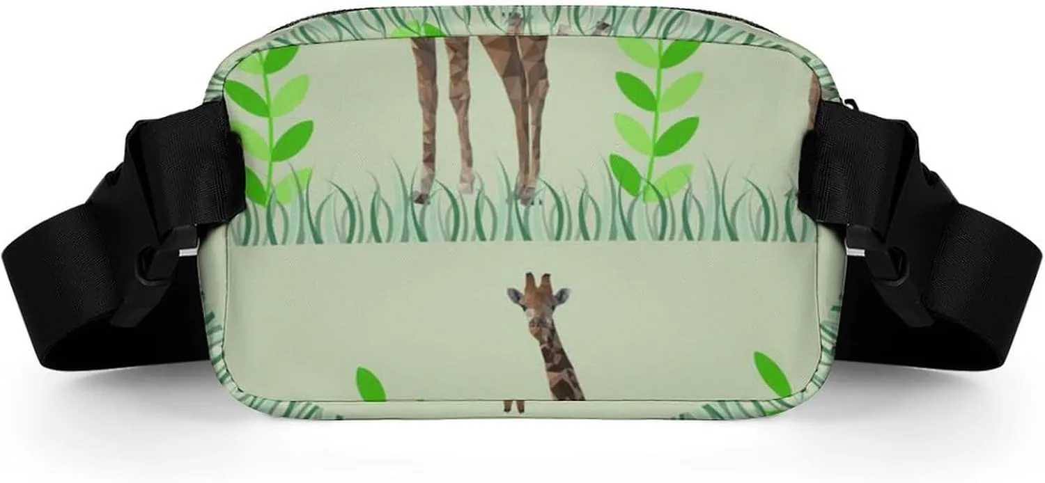 Mens Outdoor Adventure Waist Pack Adjustable Crossbody Fanny Bag Compatible with Retro Wild Giraffe Art
