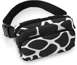 Mens Running/Hiking Waist Pack Compatible with Giraffe Skin Texture Black Crossbody Fanny Bag with Adjustable Strap