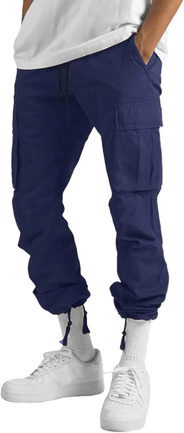 Mens Sweatpants Winter High Street Fashion Leisure Loose Sports Running Solid Color Lace Up Pants Athletic Loose