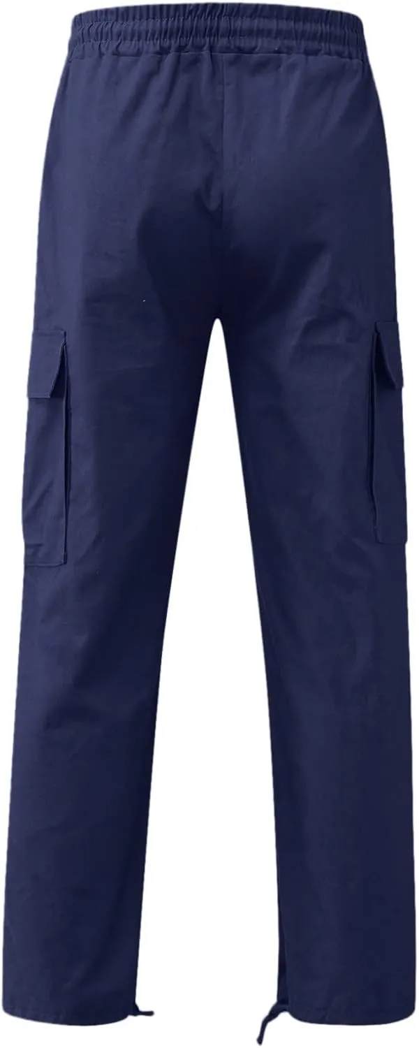 Mens Sweatpants Winter High Street Fashion Leisure Loose Sports Running Solid Color Lace Up Pants Athletic Loose