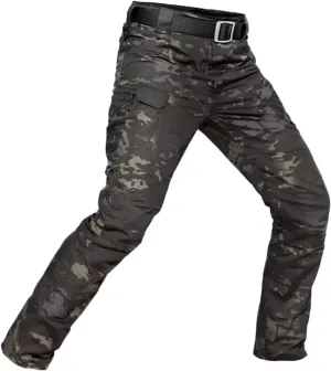 Men's Water Resistant Trousers Tactical Combat Cargo Work Pants with Multi Pockets Outdoor Ripstop Cargo Trouser