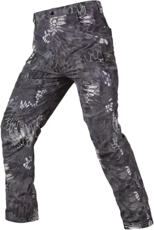 Men's Water Resistant Trousers Tactical Combat Cargo Work Pants with Multi Pockets Outdoor Ripstop Cargo Trouser