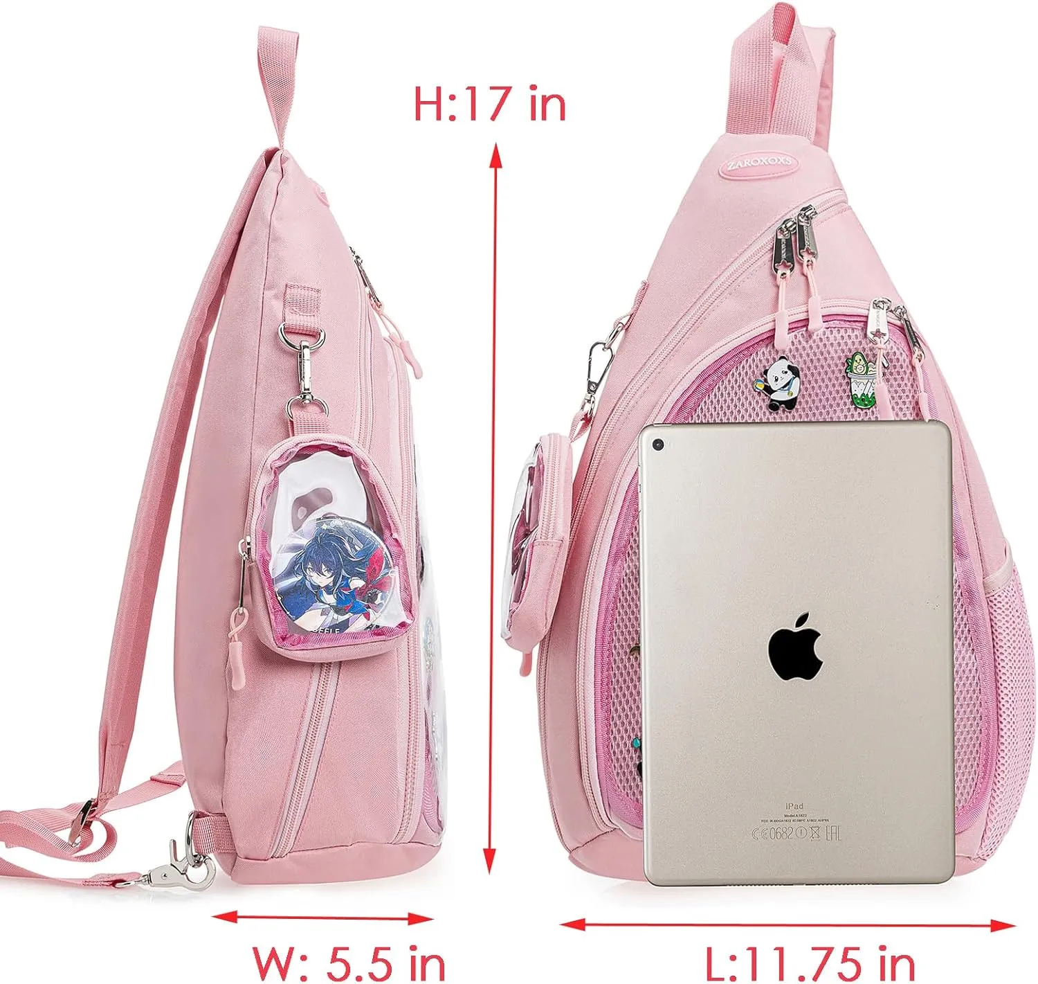 Mens Womens Oxford Ita Bag Pin Display Chest Pack Single Shoulder Bag Sport Backpack Packs Hiking Daypack