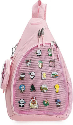 Mens Womens Oxford Ita Bag Pin Display Chest Pack Single Shoulder Bag Sport Backpack Packs Hiking Daypack
