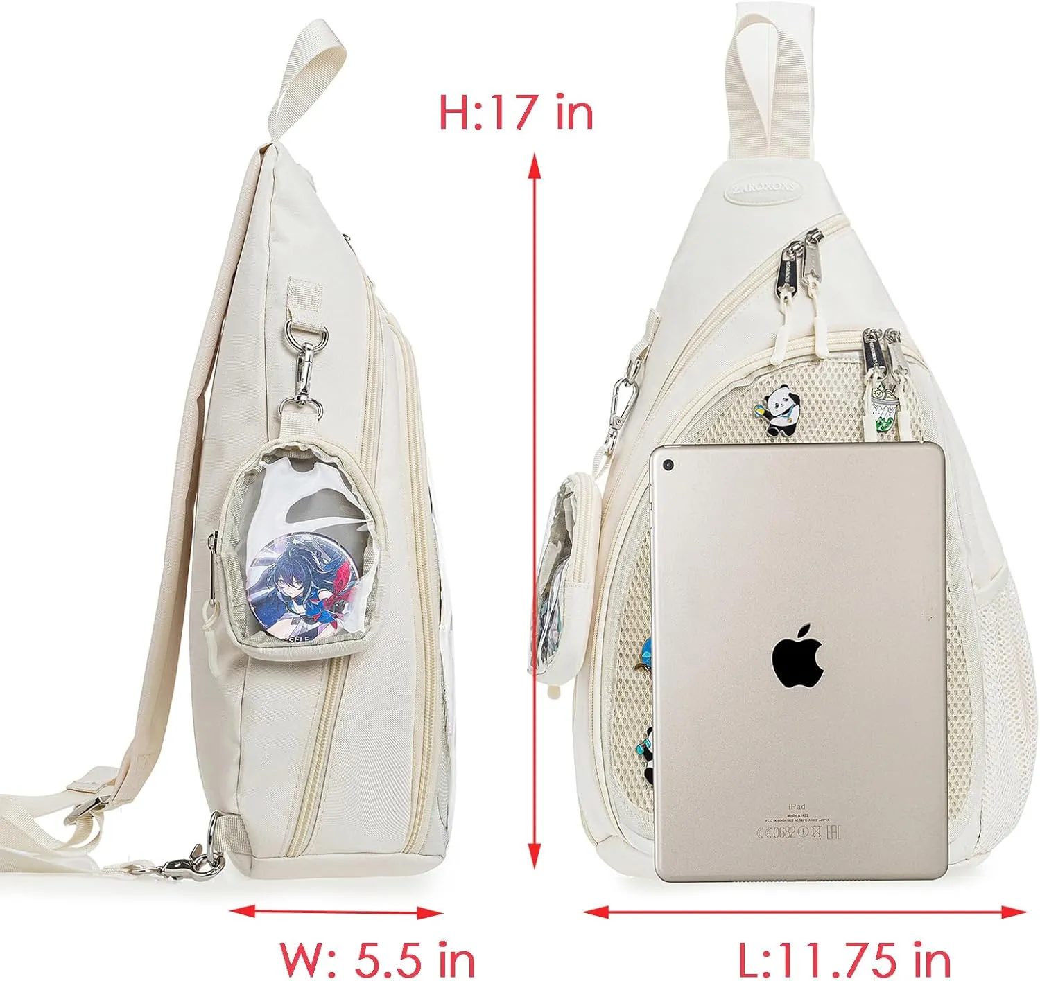 Mens Womens Oxford Ita Bag Pin Display Chest Pack Single Shoulder Bag Sport Backpack Packs Hiking Daypack
