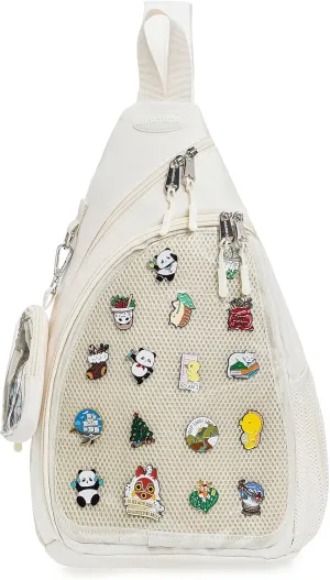 Mens Womens Oxford Ita Bag Pin Display Chest Pack Single Shoulder Bag Sport Backpack Packs Hiking Daypack