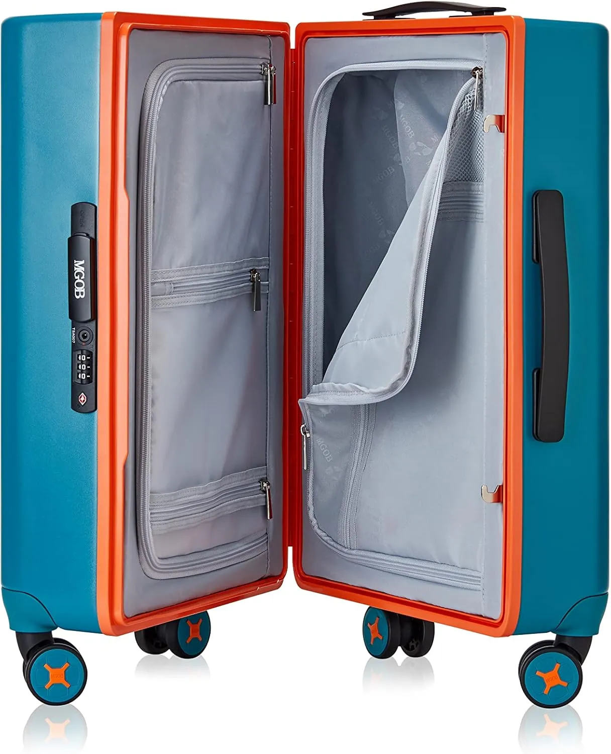 MGB Carry on Luggage 22 X 14 X 9 Airline Approved Suitcase with TSA Lock,20 Inch Travel Bag Lightweight with Spinner Wheels and Hardside Luggage Airline Approved Carry on Suitcase Green