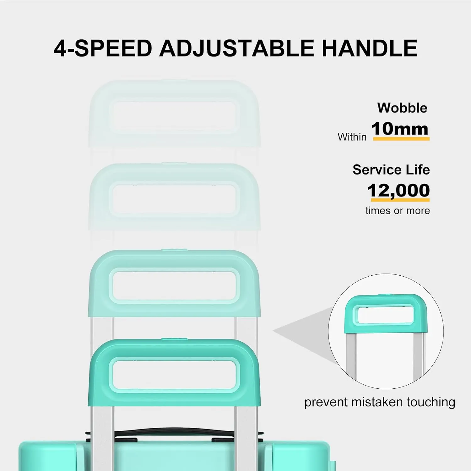 MGB PC Hardside Luggage with Spinner Wheels and TSA Lock Hard Shell Lightweight Roller Suitcase, 20 Inch Small Carry-On, Bean Green