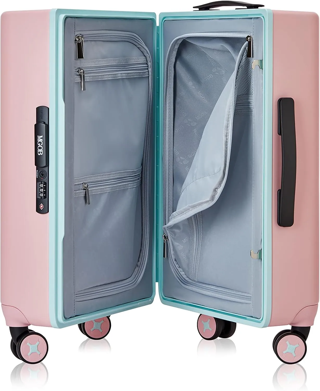 MGB PC Hardside Luggage with Spinner Wheels and TSA Lock Hard Shell Lightweight Roller Suitcase, 20 Inch Small Carry-On, Pink