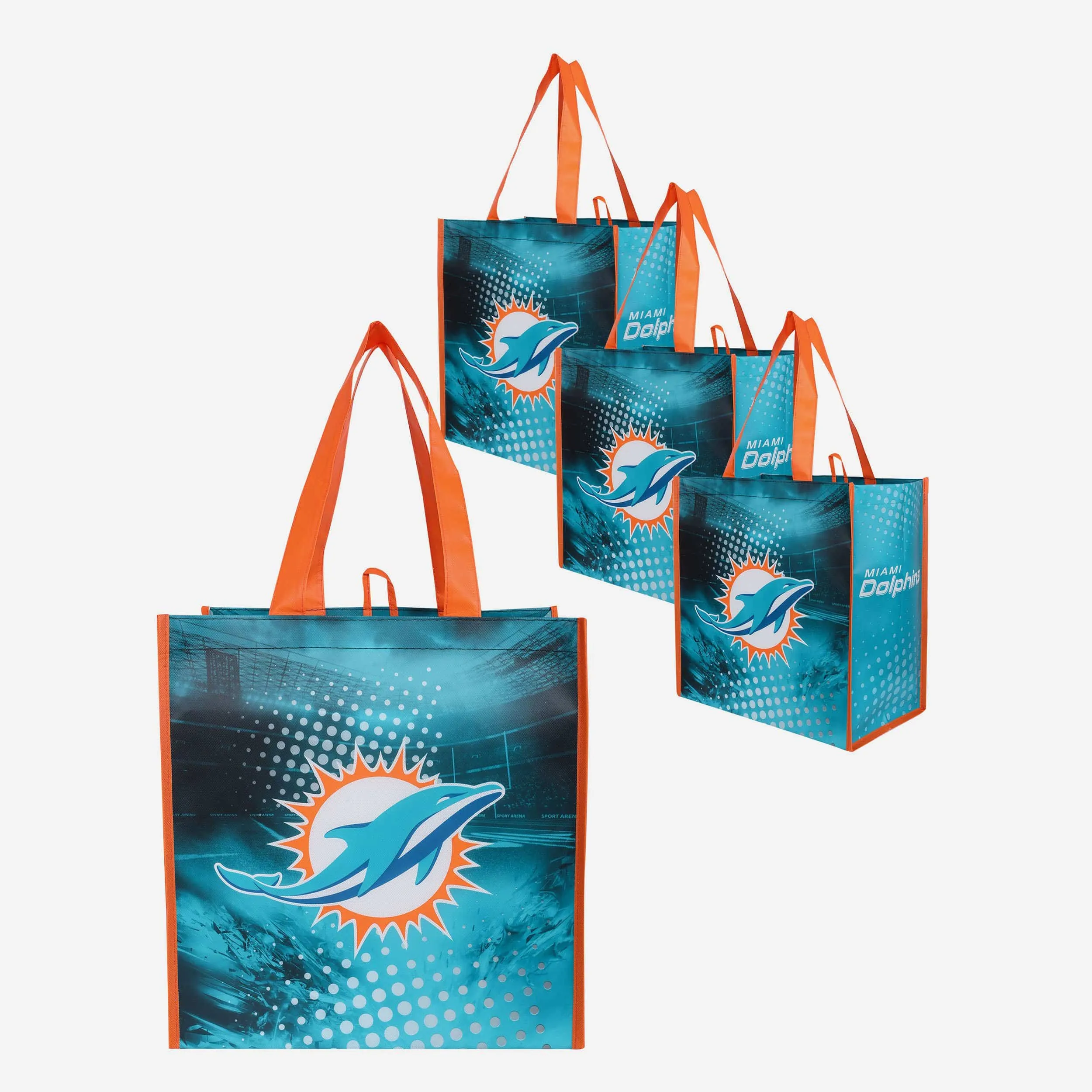 Miami Dolphins 4 Pack Reusable Shopping Bag