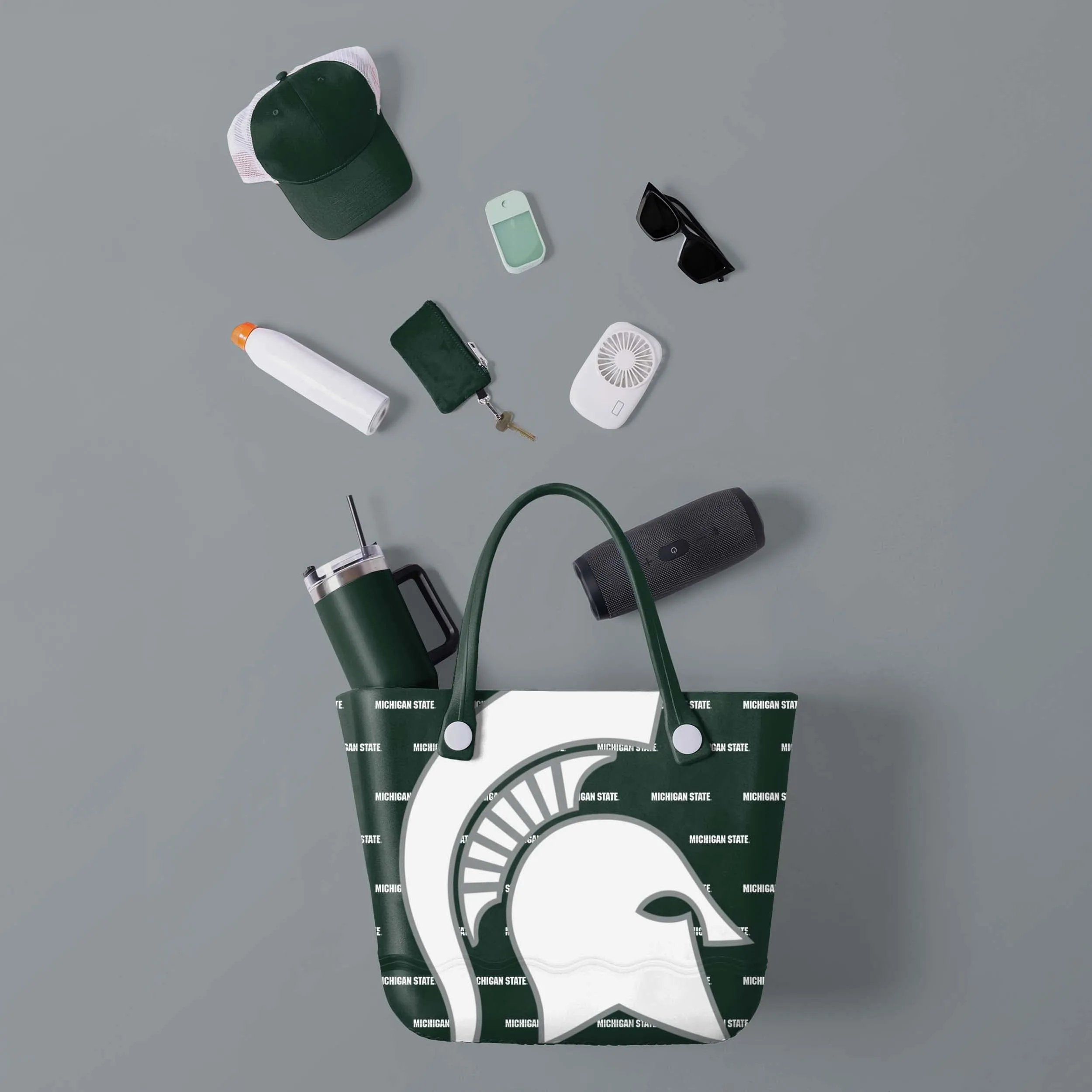 Michigan State Spartans Big Logo Mini Print Tailgate Tote Bag