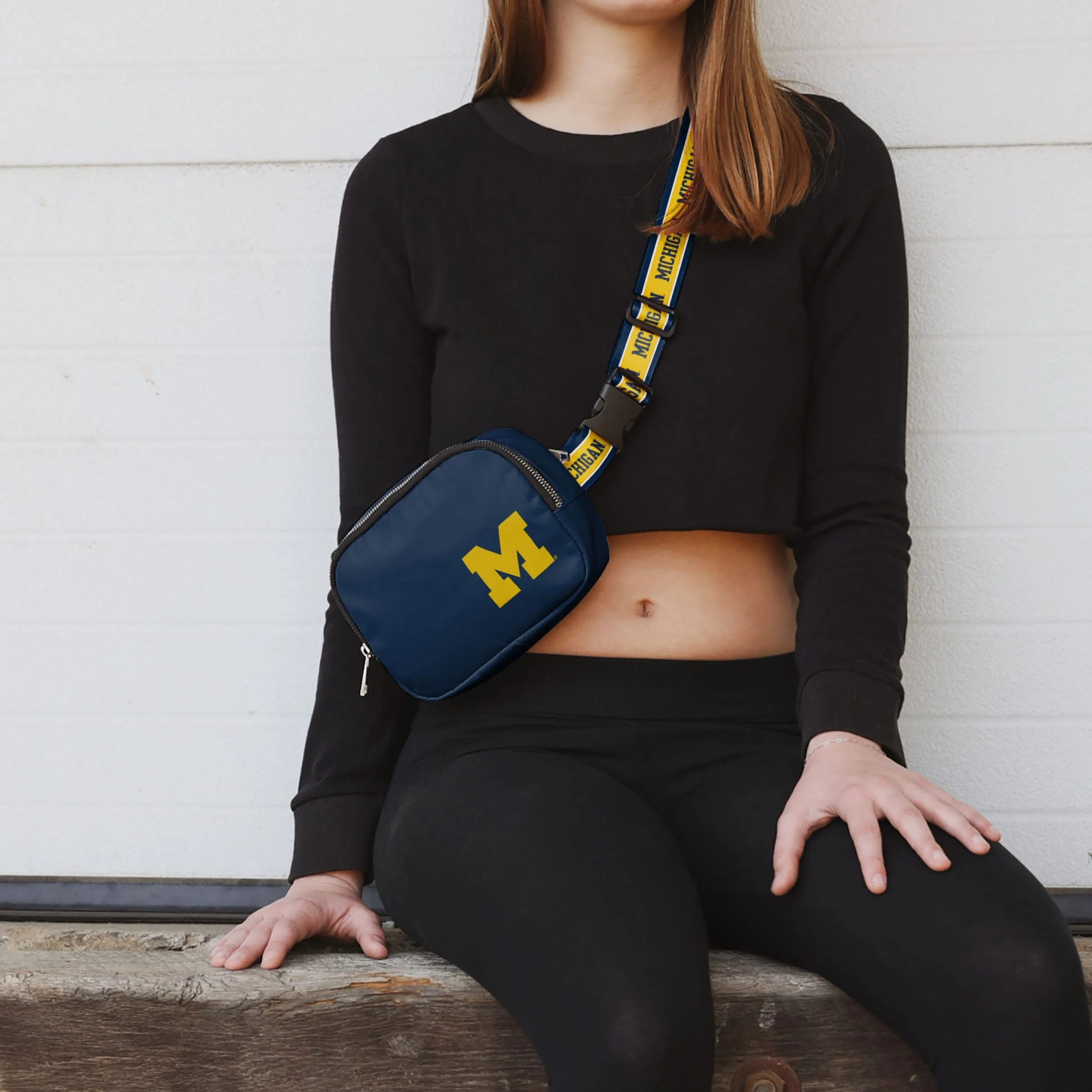 Michigan Wolverines Team Wordmark Crossbody Belt Bag