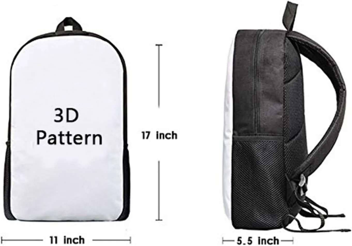 Middle School Backpack Cute Large Durable Children School Book Bags Grey Wolf Print