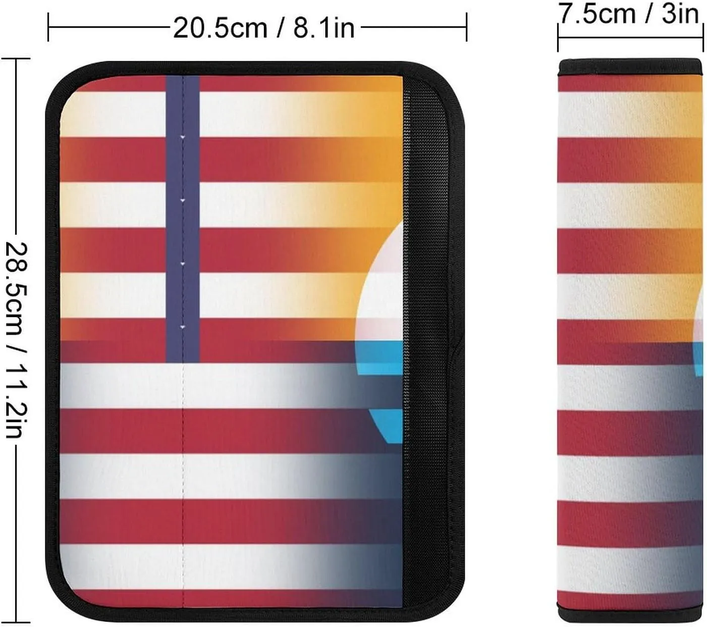 Milwaukees U.S.A. Flag Fashion Car Seat Belt Cover Pad for Shoulder Bag Camera Soft Comfort Accessories 2PCS