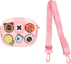 mini Camera Cartoon Multi Color Buffer Housing Large Capacity Shoulder for Toddlers (Pink)