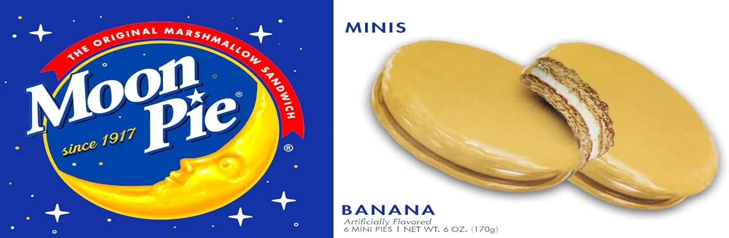 Mini Moon Pies Bulk 72 Individually Wrapped Moon Pie 12 Boxes 6 Each Box (Banana)