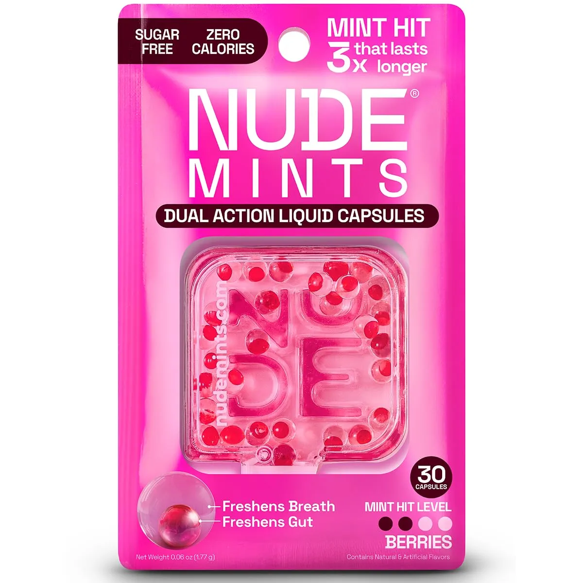 MINTS | Dual Action Liquid Capsules | Mouth Watering Mint - Lasts 3x Longer - 3x Stronger - Extreme Bad Breath Solution For Adults - Sugar Free, 0 Calorie - Berries - 5 Pack - 150 Capsules