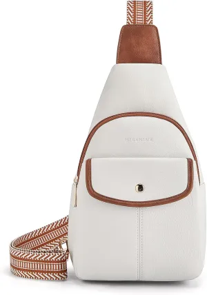 Missnine PU Leather Sling Bag for Women Anti-theft Crossbody Large Sling Backpack Travel Bag Purse