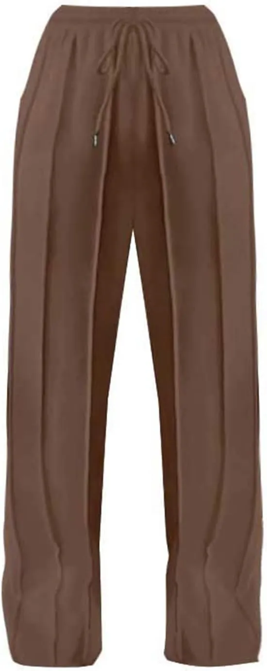 Miyaomn Casual Wide Leg Sweatpants for Women Pleated High Waisted Drawstring Sweat Joggers Pants Sports Trousers with Pockets