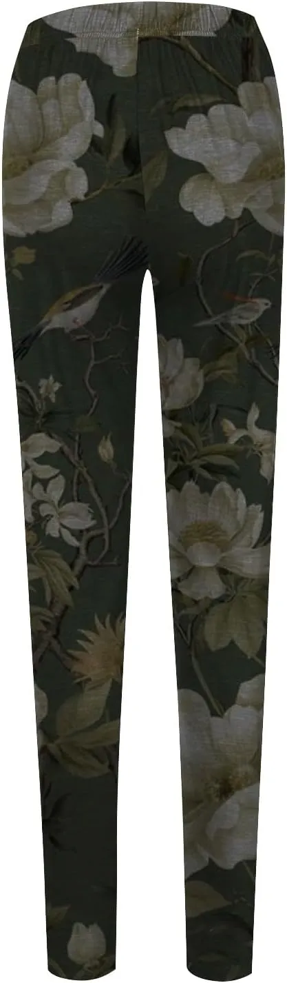 Miyaomn Stylish Boho High Waisted Leggings for Women Soft Opaque Seamless Yoga Pants Floral Printed Cycling Workout Trousers