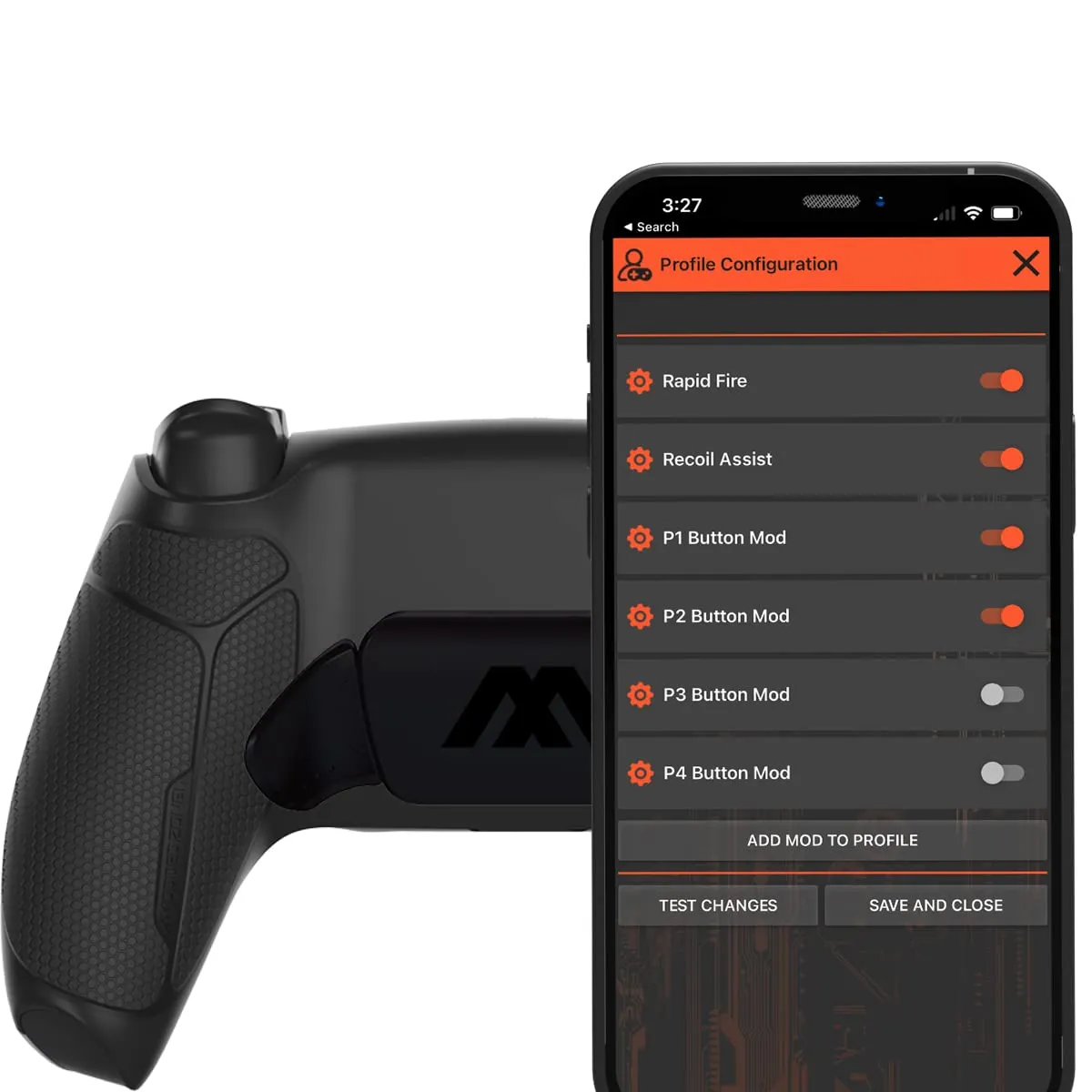 MODDEDZONE Smart Extreme Modded Controller   Anti Recoil 2 Remap Buttons & Interchangeable Thumbsticks & Hair Triggers, Tactical Buttons Compatible with PS5 Custom Controller PC (Bat)