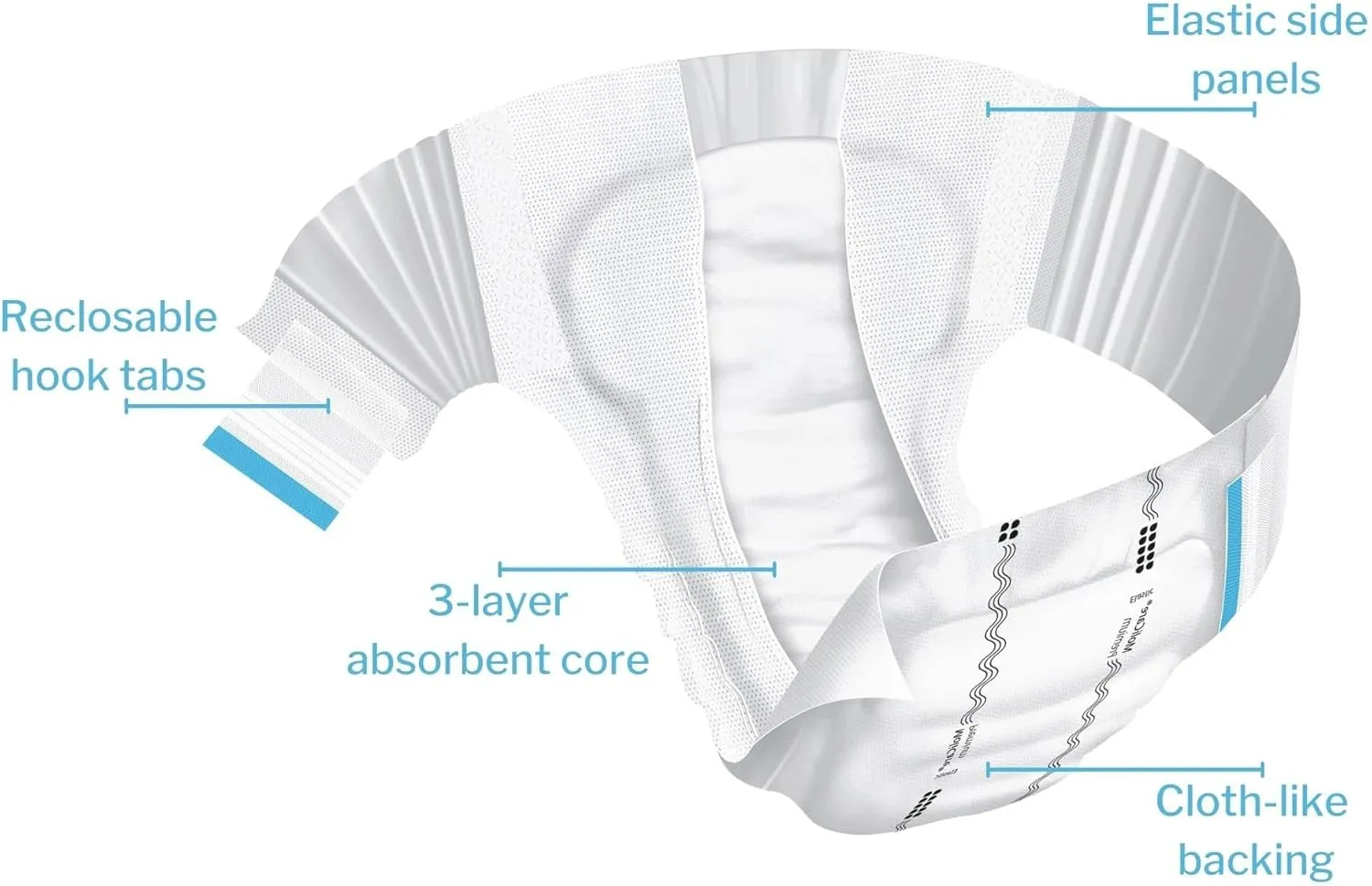MoliCare Premium Incontinence Brief, 8D - Heavy Absorbency Adult Diaper with Refastenable Tabs - Unisex, Size Large, 24 Count, 3 Packs, 72 Total