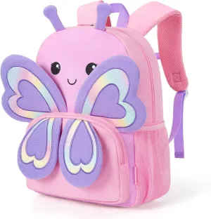mommore Kids Backpack Cute 3D Large Toddler Butterfly Backpack for Girls Child Preschool Kindergarten Primary Book Back Age 3-6 Water-Resistant with Chest Buckle and Adjustable Strap