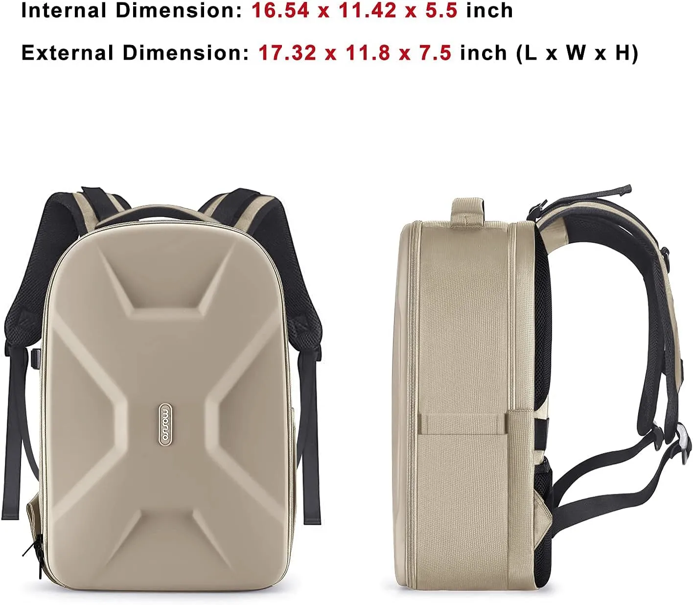 MOSISO Camera Backpack, DSLR/SLR/Mirrorless Photography Camera Bag 15-16 inch Waterproof Hardshell Case with Tripod Holder&Laptop Compartment Compatible with Canon/Nikon/Sony, Camel