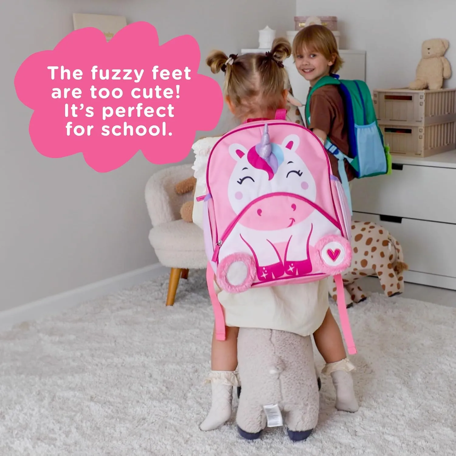 Move2Play, Unicorn Kids Backpack | Kid Size | Back to School | Elementary, Kindergarten Book Bag | Designed for Boys & Girls Ages 4  Year Olds | Travel Ready