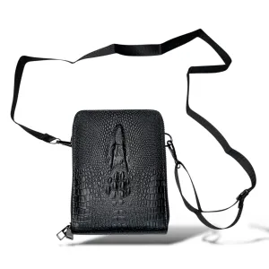 Multi-Zipper Faux Crocodile Shoulder Crossbody Bag Wallet for Women