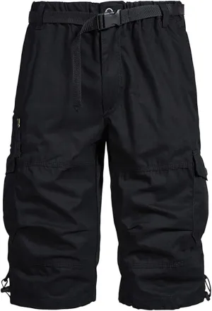 Muscularfit Cargo Shorts for Men Relaxed Fit Big and Tall Multi Pockets Solid Tooling Shorts Summer Fashion Athletic Shorts