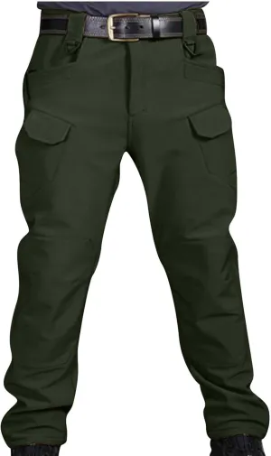 Muscularfit Mens Pants Big and Tall Multi Pockets Buckle Zipper Cargo Pant Causal Loose Solid Sports Trousers Trendy Clothes