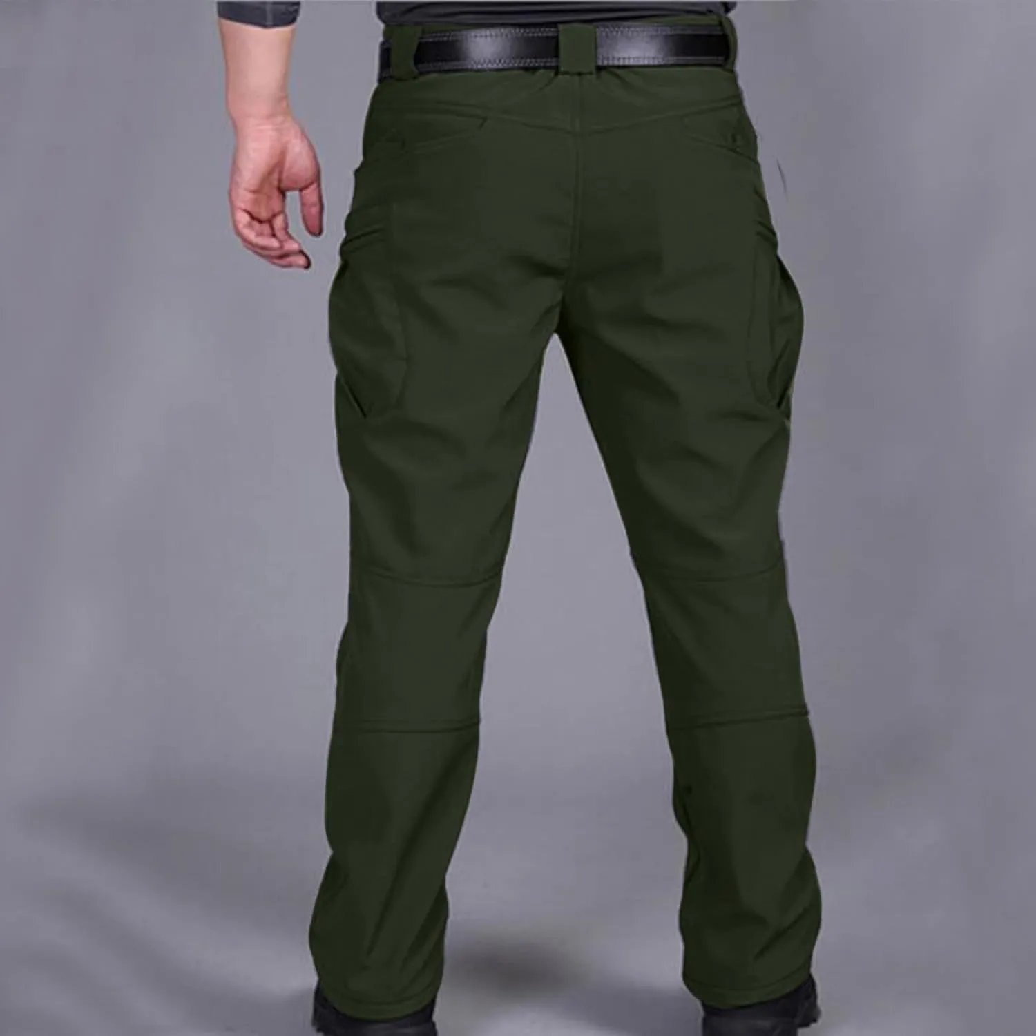 Muscularfit Mens Pants Big and Tall Multi Pockets Buckle Zipper Cargo Pant Causal Loose Solid Sports Trousers Trendy Clothes
