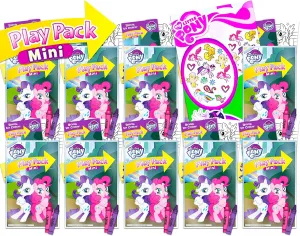 My Little Pony Classroom Prize Pack ~ Bundle Includes 10 My Little Pony Mini Play Packs with Stickers, Coloring Books, and Crayons with Temporary Tattoos (My Little Pony Party Supplies)